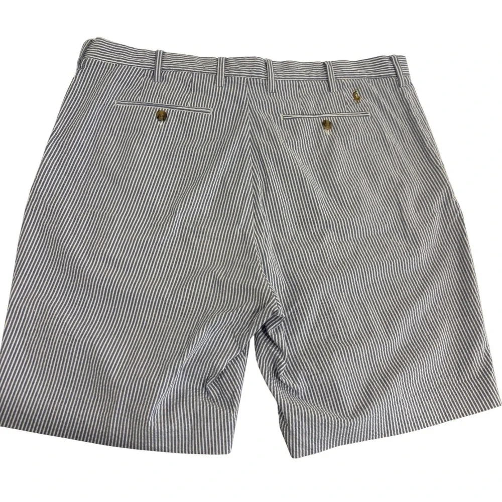 Polo Ralph Lauren Blue White Striped Shorts Men 40 Stretch Classic Seersucker